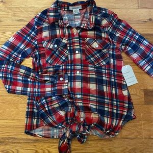Flannel tie shirt